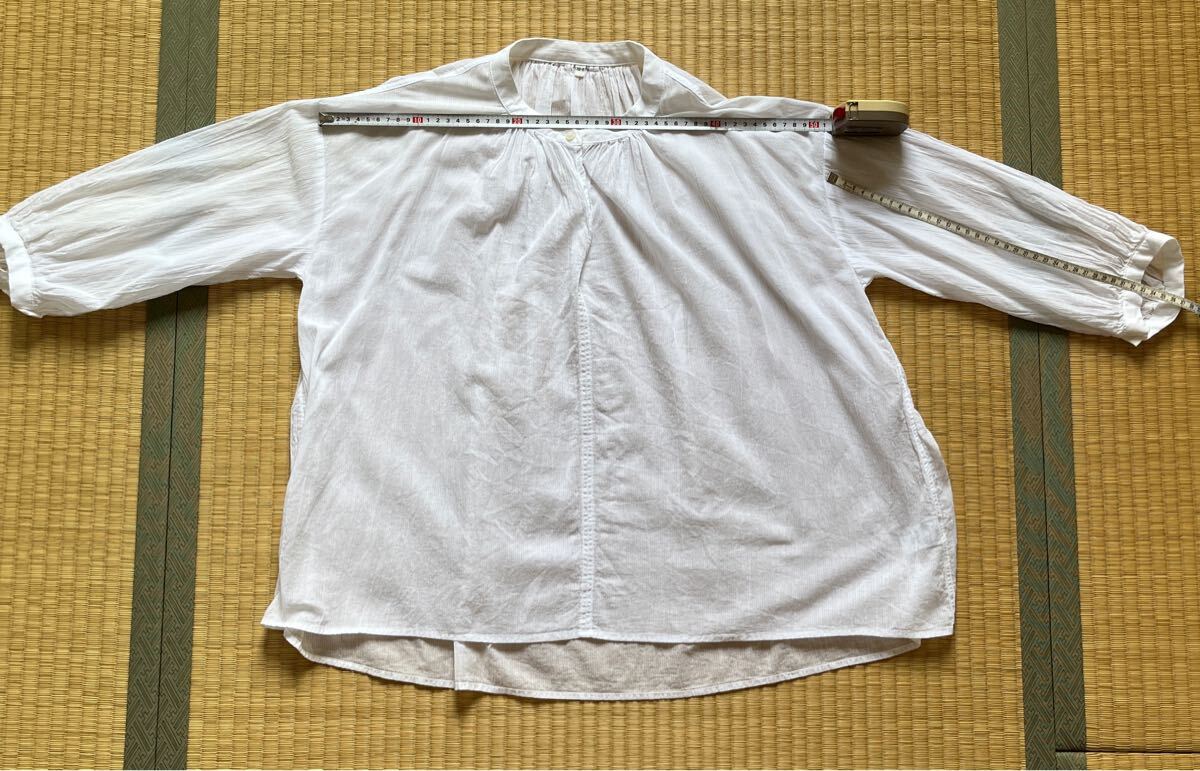無印良品　白　シャツ　綿100 xs~s 七部袖 ブラウス ホワイト 白 七分袖 ゆったり 白シャツ シンプル
