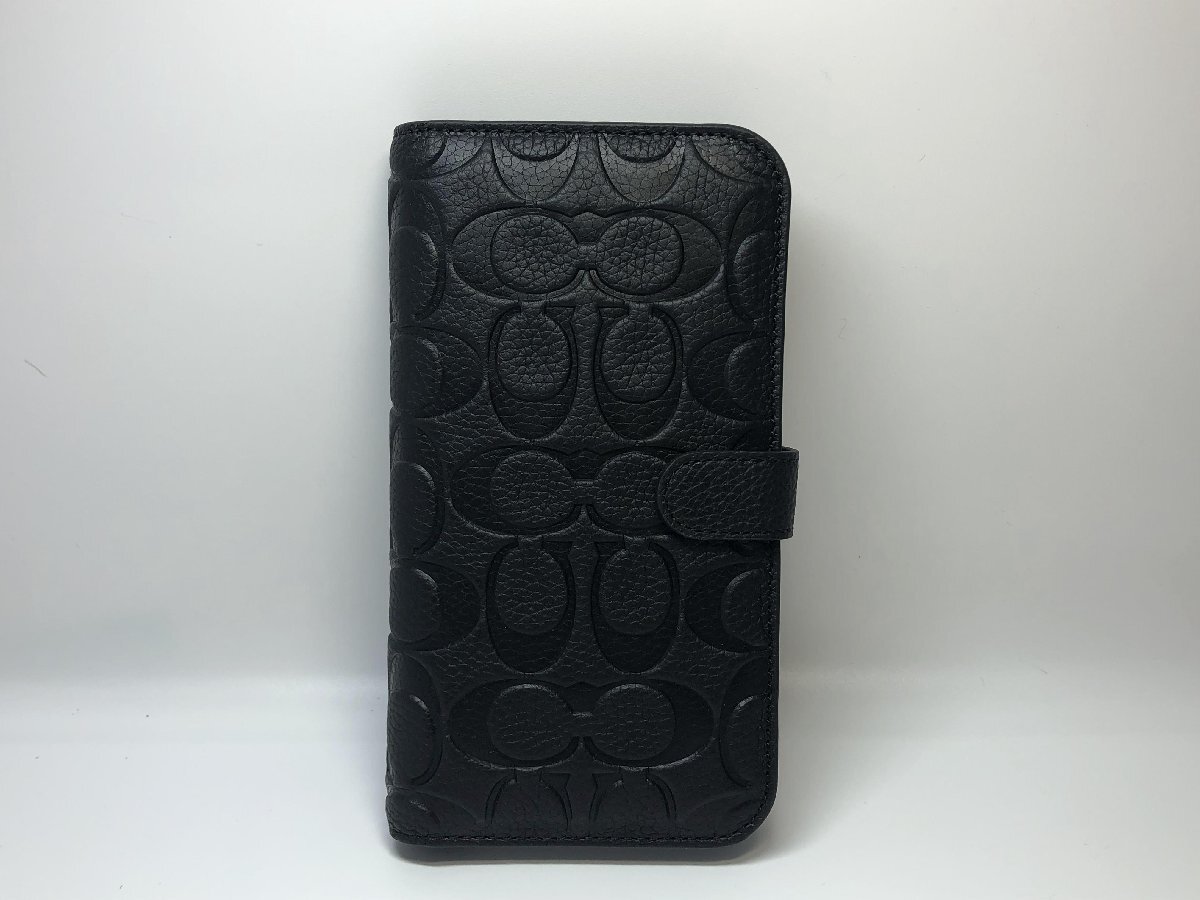 ☆新品未開封☆COACH コーチ ブックタイプ for iPhone 14Pro Maxケース EMBOSSED Black　手帳型　2WAY仕様　