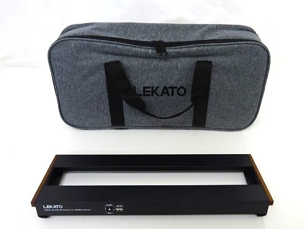 1円スタート LEKATO ギターペダルボード 内蔵電源付き 軽量アルミフレーム 9口DC電源出力 USBポート搭載 PB-01S ブラック A14513/BP