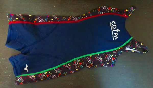 中古品☆Mizunoミズノ♪cospaコスパトレーニング水着１４０サイズ　名前あり　難あり　水着＆レオタード３着まで同梱可　