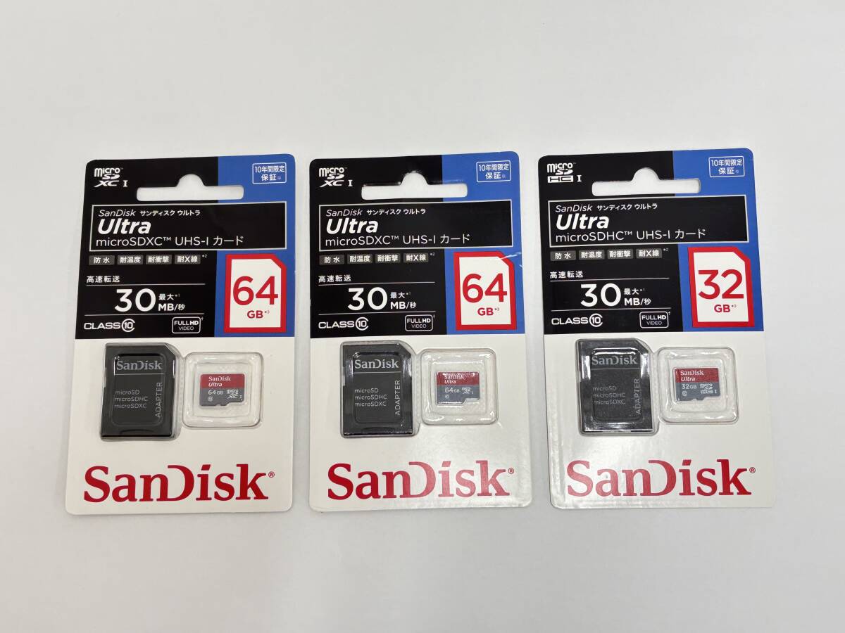 ga18)64GB 32GB SanDisk Ultra サンディスク microSDHC 3点 まとめ