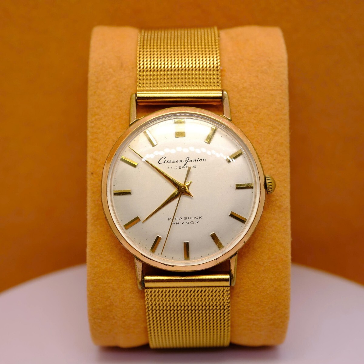 C311 シチズン ジュニア Citizen Junior 17石 手巻き 20ミクロンCGP パラショック メンズ腕時計 動作確認済み 