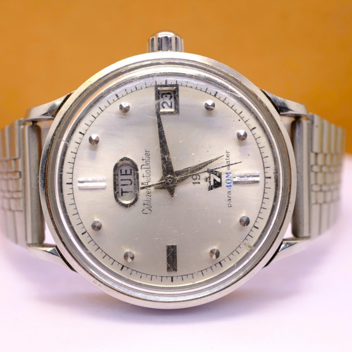 【C326】シチズン CITIZEN オートデータ セブン Auto Dater 7 19石 パラウォーター 自動巻き デイト ヴィンテージ メンズ 腕時計 稼働品