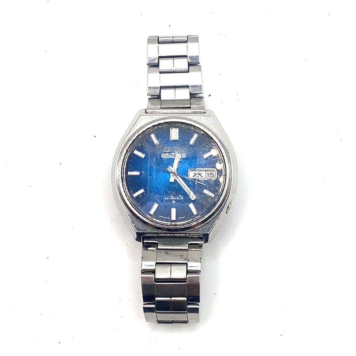 SEIKO（セイコー） 腕時計 自動巻き 5ACTUS SS ブルー文字盤 6106-8690 稼働品