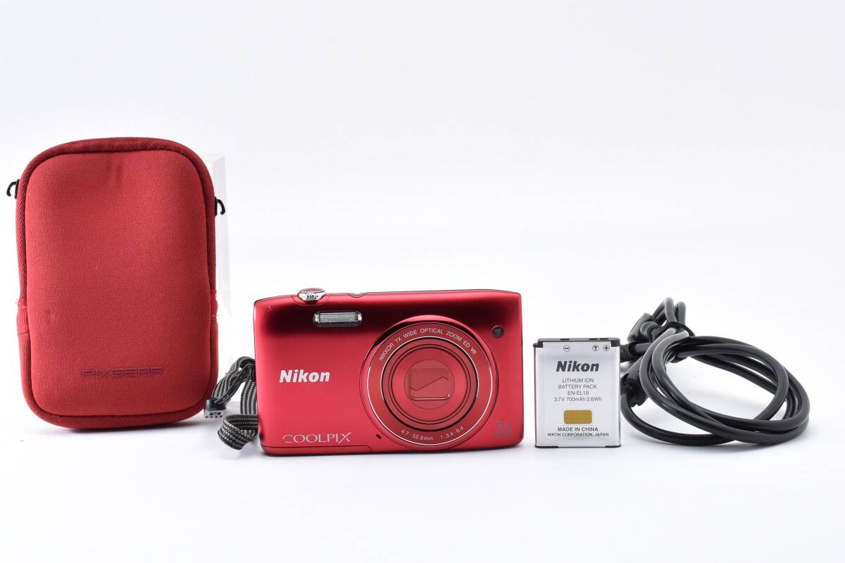 ★光学7倍超薄型★ Nikon ニコン COOLPIX S3500 レッドカラー #3420
