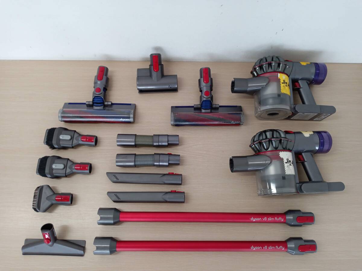 【BE-7058 BE-7059】dyson　ダイソン　SV10K　V8　コードレスクリーナー　2台セット　掃除機　ジャンク品　簡易清掃済