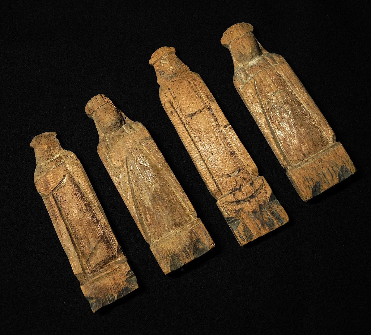 緑屋i■ 仏教美術　古木彫　千体仏　4点　地蔵菩薩 時代物　i9/0803-5/30-6#60