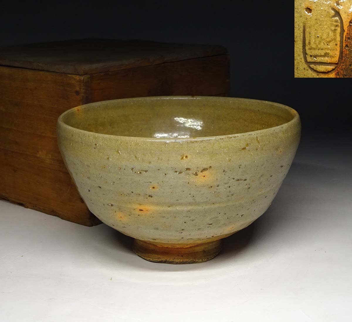 緑屋t■ 時代物　古陶磁　茶碗　清三 銘　木箱　加藤清三　i9/6-6734/7-2#60