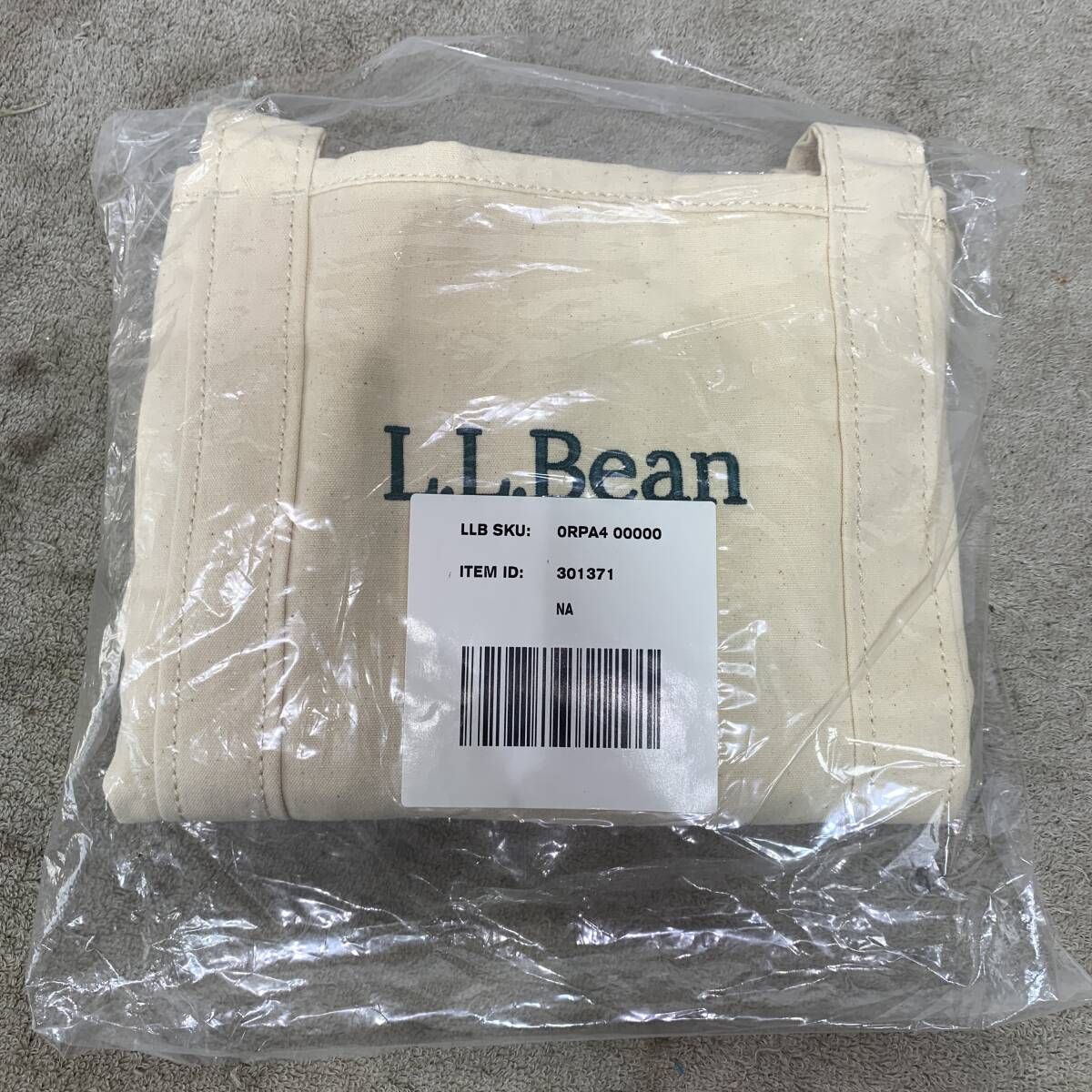 未使用品　L.L.Bean　エルエルビーン　グローサリー・トートトートバッグ　itemID 301371　Natural　ナチュラル　XZ4675