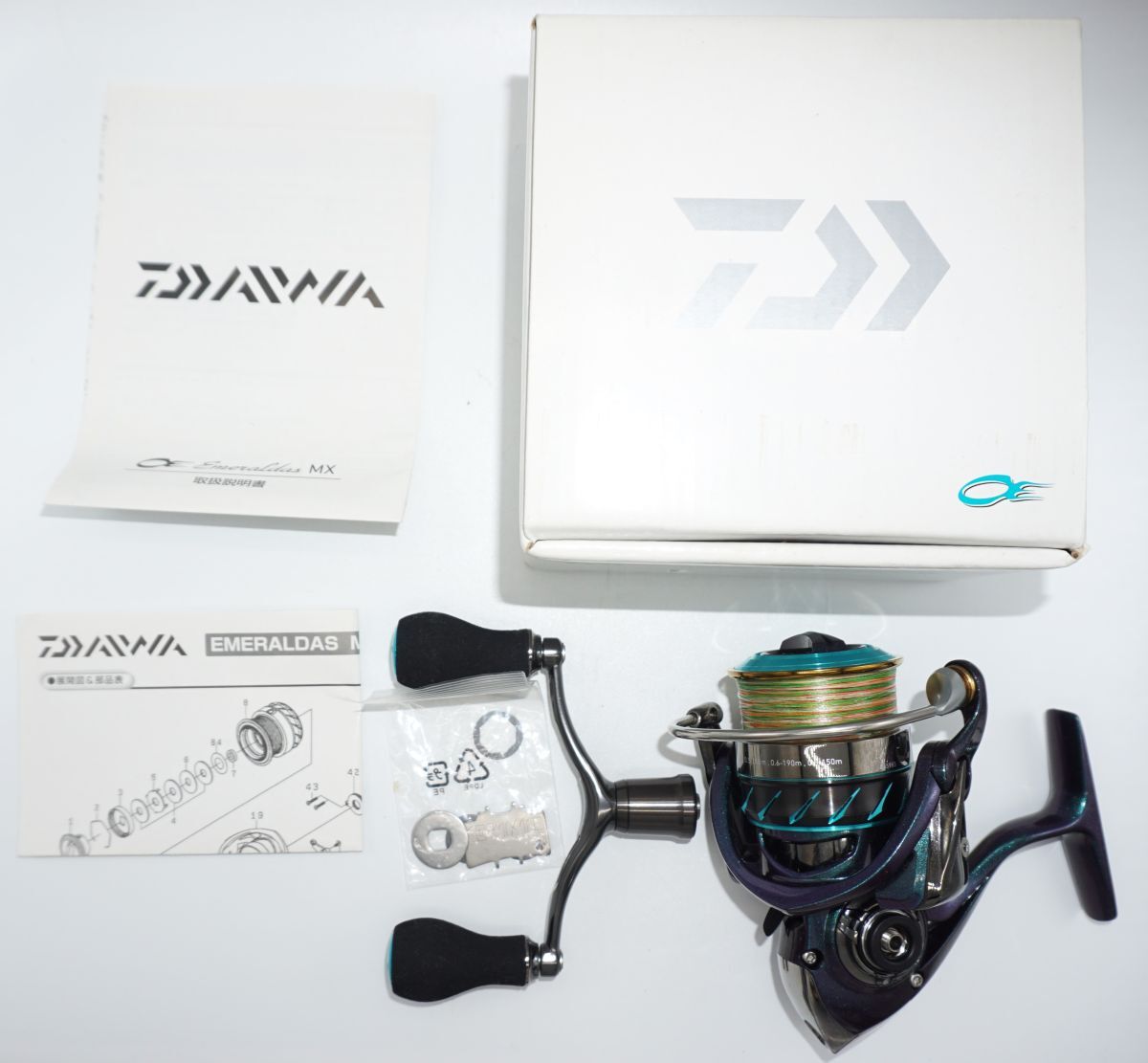 【中古品】DAIWA EMERALDAS MX2508PE-H-DH エギング ダブルハンドル スピニングリール ダイワ 14 エメラルダス
