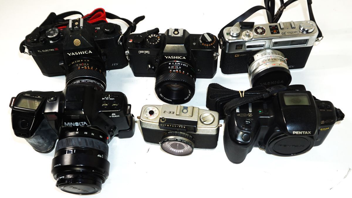 【未点検・未清掃】MINOLTA / OLYMPUS / PENTAX / YASHICA フィルムカメラ 【6台セット】