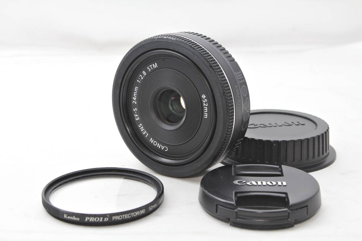 ★【動作OK おすすめ 極上美品】 Canon EF-S24ｍｍ F2.8 STM ★ 滑らかで静音AF 動画撮影もかんたん 高級プロテクターつき