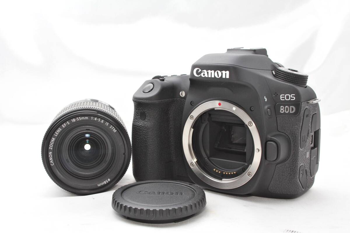 ★【動作○ 極上美品 おすすめ】 Canon EOS 80D ボディ ★ EF-S18-55mm F4-5.6 IS STM （おまけ）