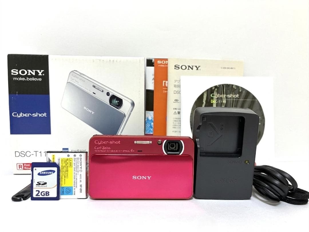 【極美品・付属品完備】ソニー　SONY Cyber-shot DSC-T110 レッド 《動作確認済》#440-05AU26-Y