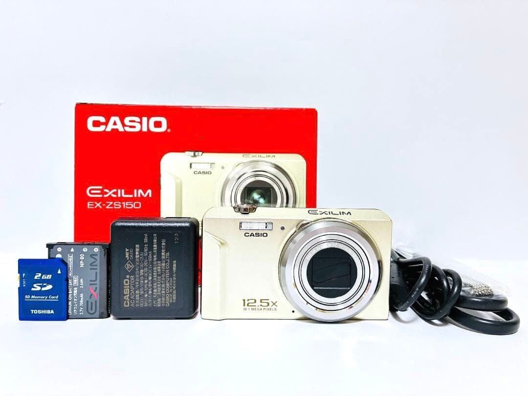 ■ 極美品 ■ カシオ　CASIO EXILIM EX-ZS150 ゴールド 《動作確認済》#366-03AU26-Y