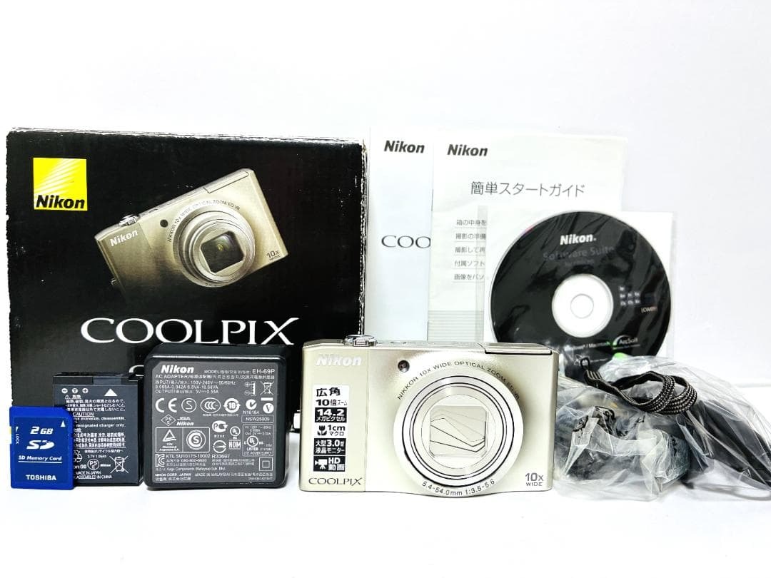 ■ 極美品・付属品完備 ■ ニコン　Nikon COOLPIX S8000 シャンパンシルバー 《動作確認済》#433-05AU26-Y