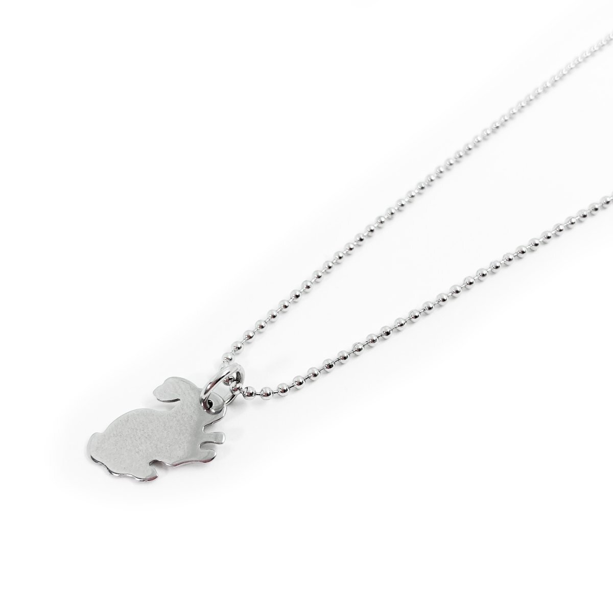 ステンレス ウサギネックレス ステンレスボールチェーン50cm付き ST105