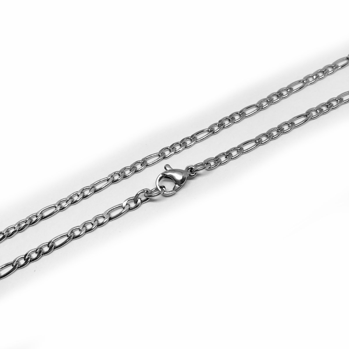 3mm幅約55cm 　フィガロチェーン ステンレスネックレス