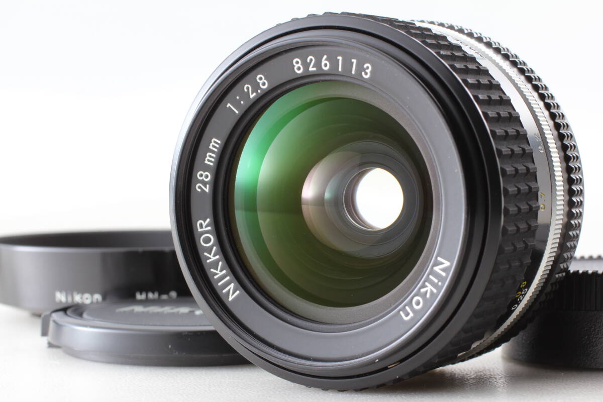 【美品/HN-2付】Nikon Ai-S NIKKOR 28mm F2.8 希少 後期コーティング SIC仕様 広角単焦点レンズ EF-2311
