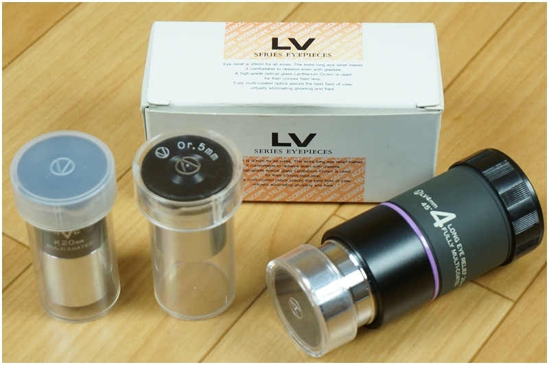 Vixen ★ ビクセン ★ 望遠鏡の接眼レンズ アイピース ★ LV4mm 径31.7mm / K20mm Or.5mm 径24.5mm ★ 3個セット