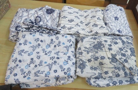 古布　浴衣　ゆかた　５枚　木綿　生地　リメイク