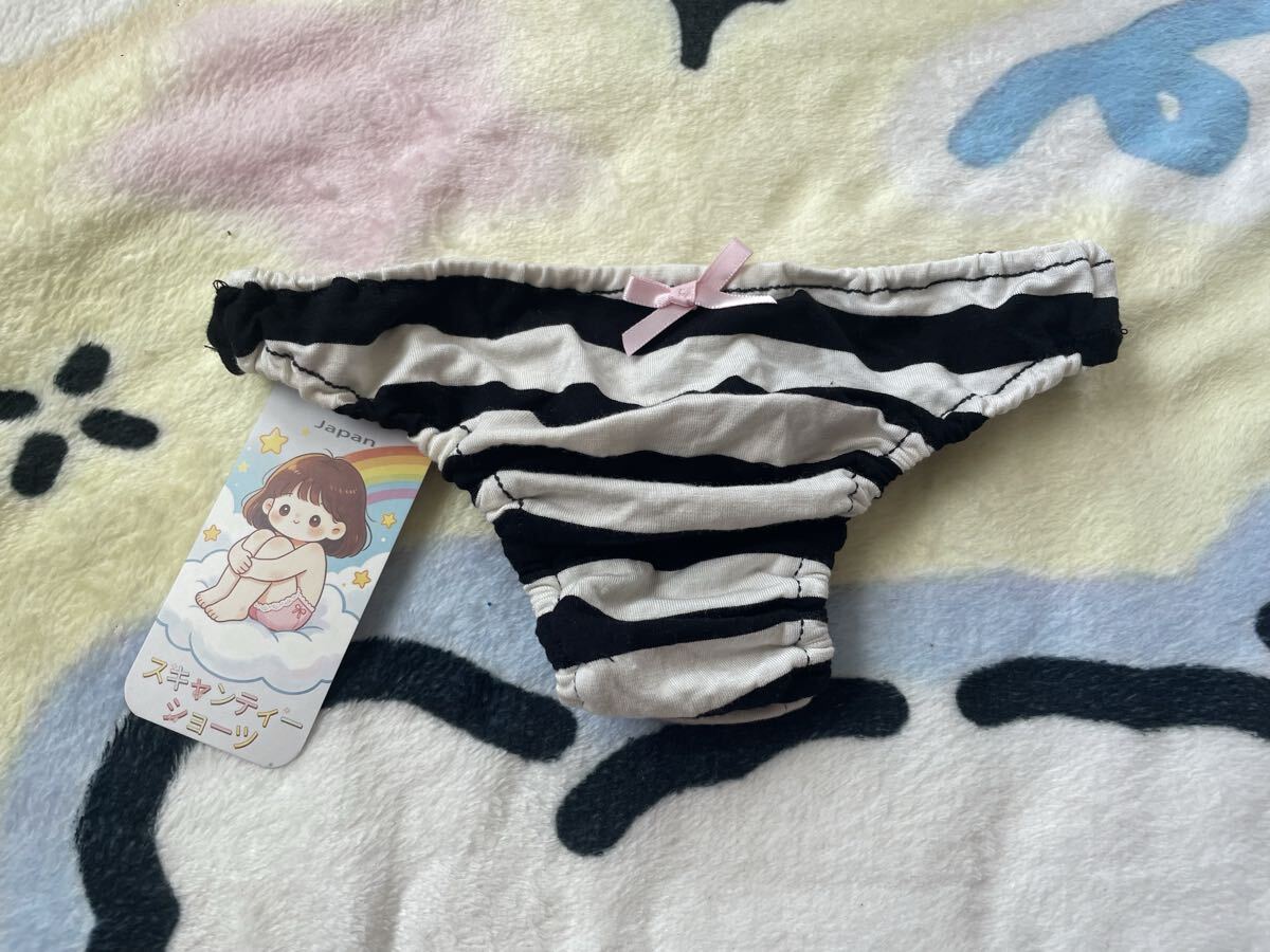 スキャンティ Tバック　ショーツ 縞柄　下着 パンティ　コットン　新品