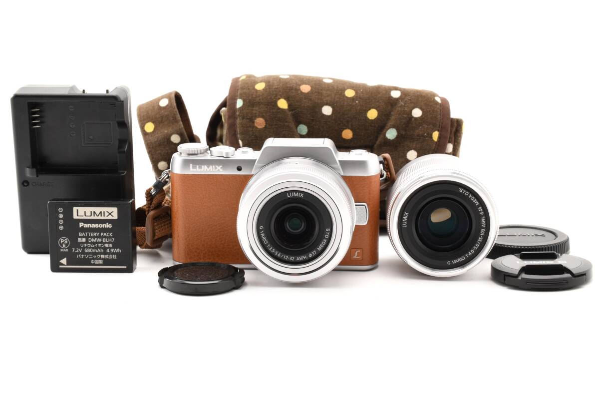 ■ 美品 ■ パナソニック　Panasonic LUMIX DMC-GF7 ブラウン ダブルレンズキット ＃A955-1508M50365395
