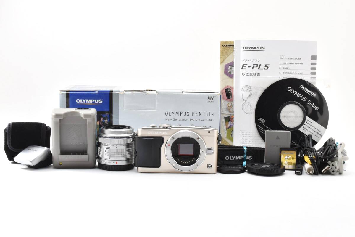 ■ 美品 ■ オリンパス　OLYMPUS PEN Lite E-PL5 レンズキット シルバー ＃A907-2807Y04148917