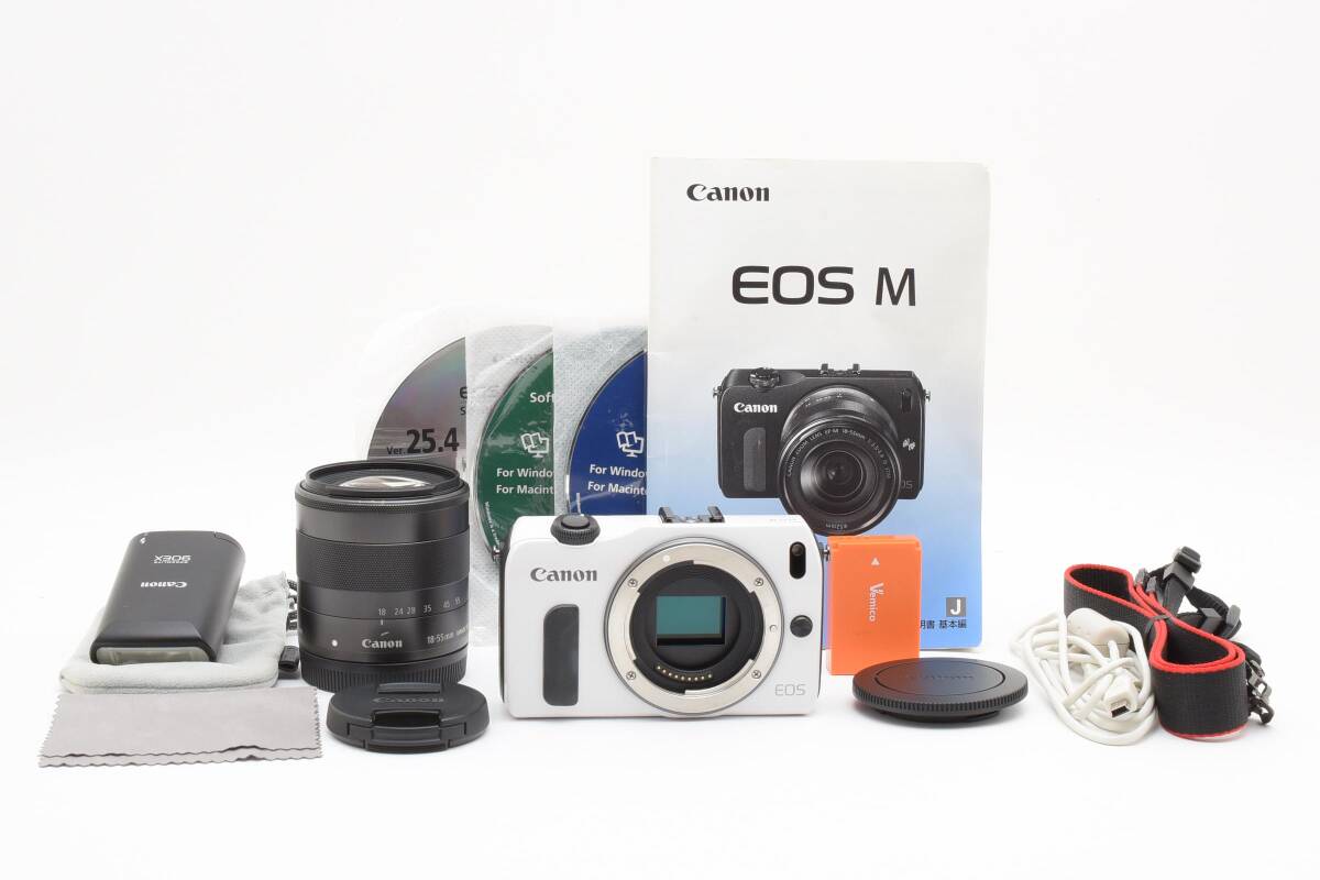 ■ 美品 ■ キヤノン　Canon EOS M レンズキット ホワイト ＃A794-1906M970000934
