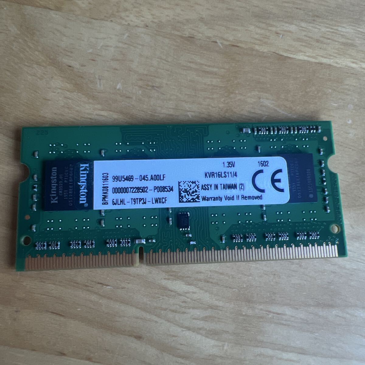 Kingston ノートPC用メモリ 4GB DDR3L 1600MHz KVR16LS11/4