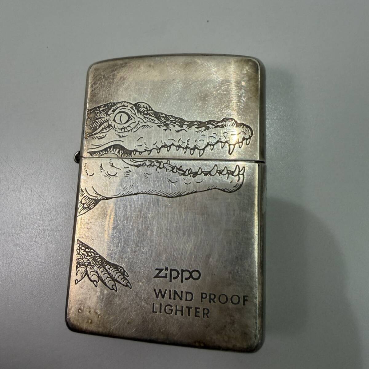 Zippo ワニ クロコダイル アリゲーター 1993年製 H IX WIND PROOF オイルライター ヴィンテージ　ワニイラスト ライター ジッポー