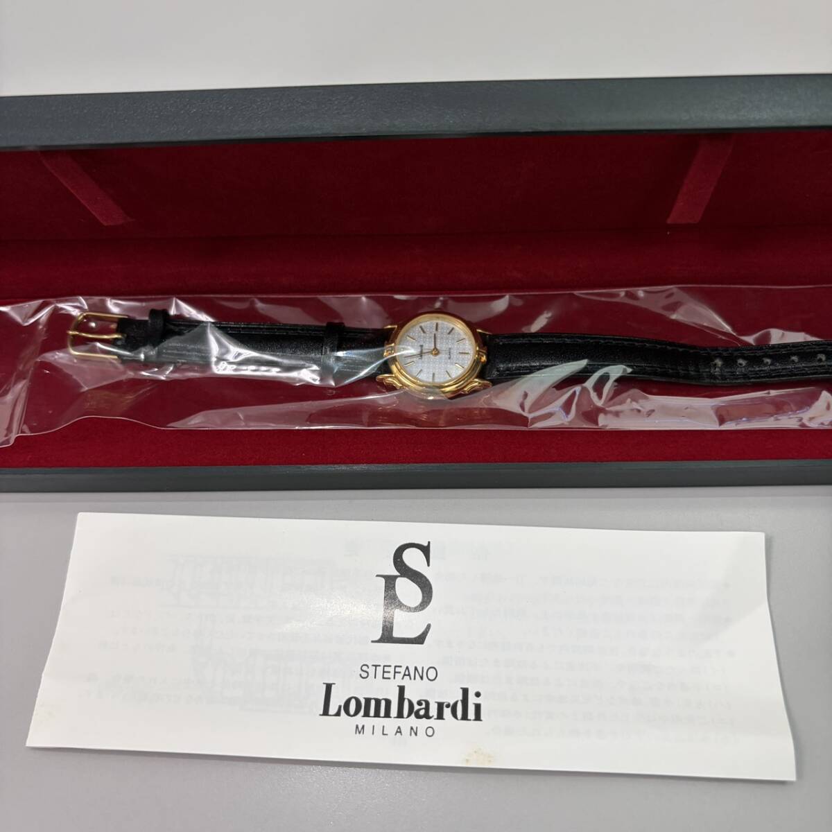 極美品　Lombardi ロンバルディ メンズ腕時計 ゴールド クォーツ　不動　箱付き　