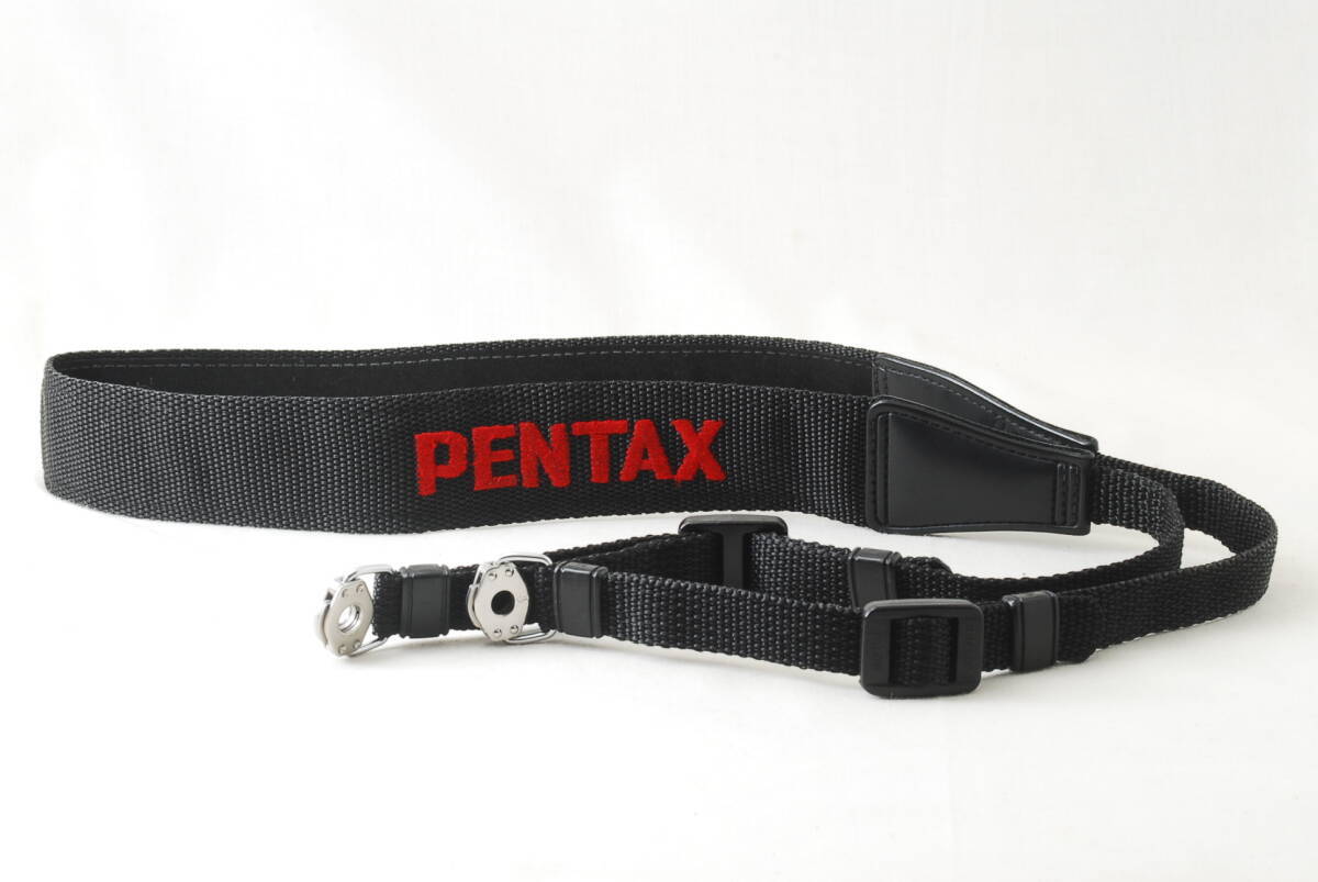 ☆Pentax ペンタックス 645N 6×7 645/67用 ワイド ストラップ 黒色×赤色 刺繍文字 金具付き 中判 フィルムカメラ Camera Strap☆