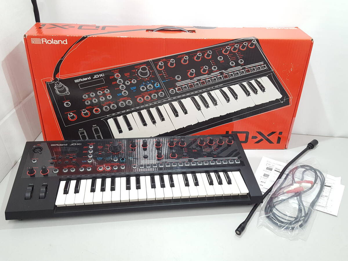 【作動不明 ジャンク品】Roland ローランド JD-Xi ハイブリッドシンセサイザー/アナログ/デジタル/約24×57×7cm/37ミニ鍵盤/04KM080601-12