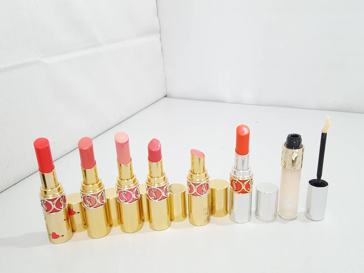 【美品】Yves Saint Laurent イヴサンローラン ルージュ ヴォリュプテほか 7点セット/YSL/リップコスメ/口紅/グロス/メイク/05AK080709