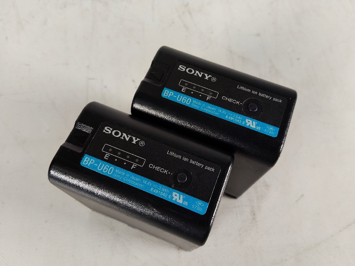 ♪SONY BP-U60 満充電不可品 XDCAMハンディカムコーダー用リチウムイオンバッテリー ２個セット 中古♪