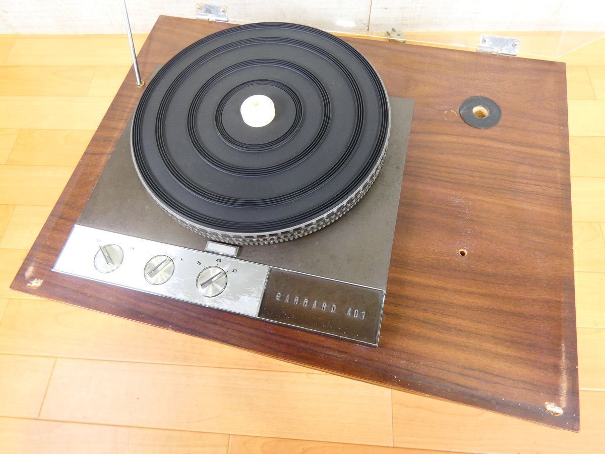 (MZ-16) GARRARD ガラード 401 ターンテーブル キャビネット付 音響機器 オーディオ @140 (4)