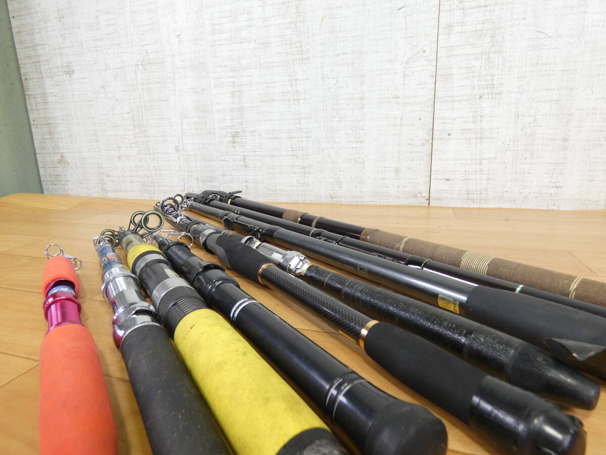 【ジャンク!Daiwaなど パックロッド９本まとめ★モバイルパック967/ショートスイングT20-300など/テレスコ/魚種様々＠120（7）】