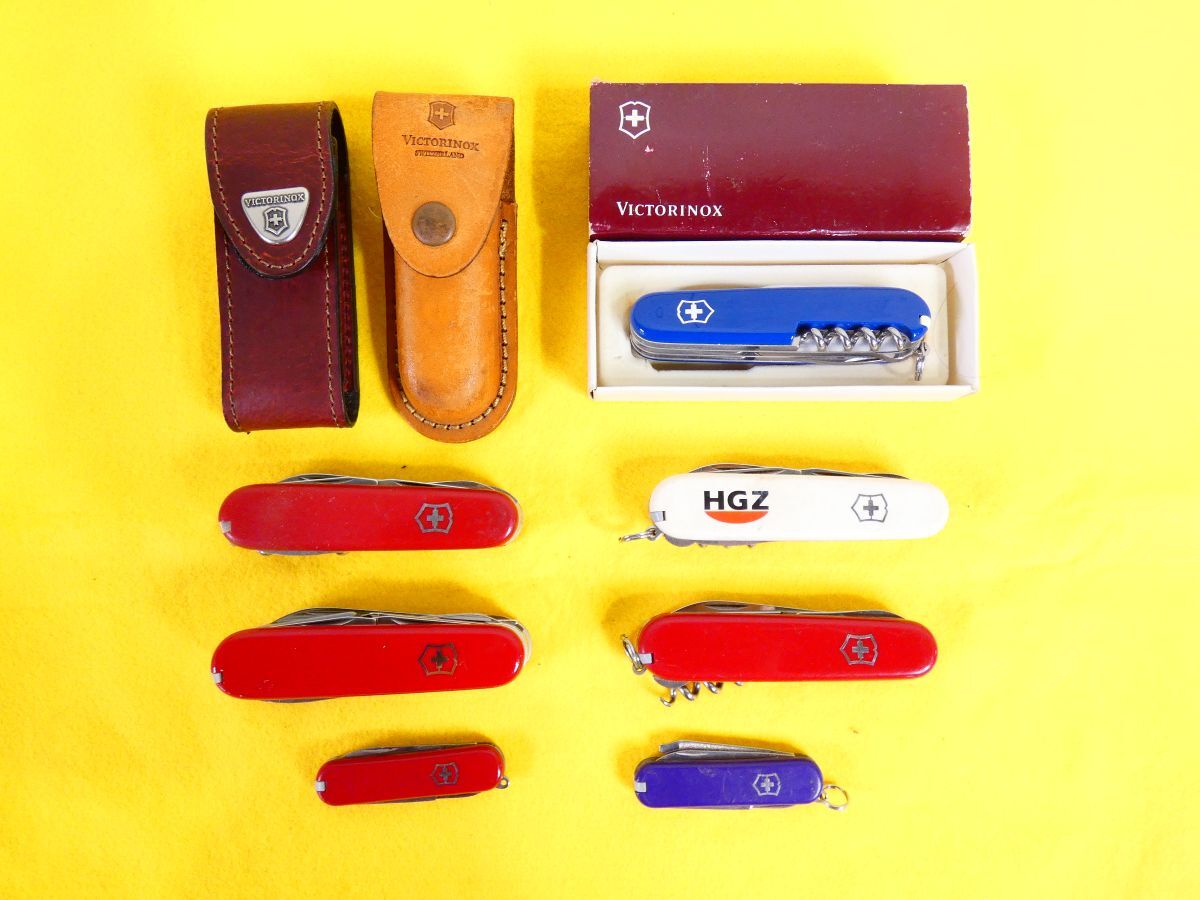 (Tk-26) VICTORINOX ビクトリノックス マルチツール ナイフ 7点 十徳ナイフ /ケース２個 キャンプ アウトドア ※ジャンク@送料600円