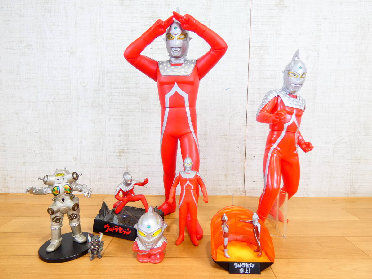 (S)◎ジャンク バンダイ/バンプレスト ウルトラヒーロー玩具 ウルトラセブン フィギュア 6点セット おまけ付き まとめて 汚れあり ＠100(7)