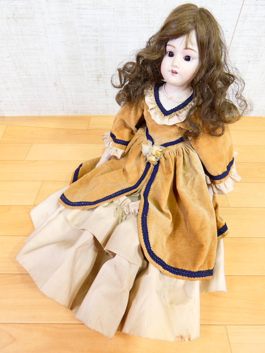 (S)◎ジャンク 女の子人形/西洋人形 ビスクドール/ポーセリンドール コレクターズドール CD-7 約55cm 詳細不明 アンティークドール＠100(7)