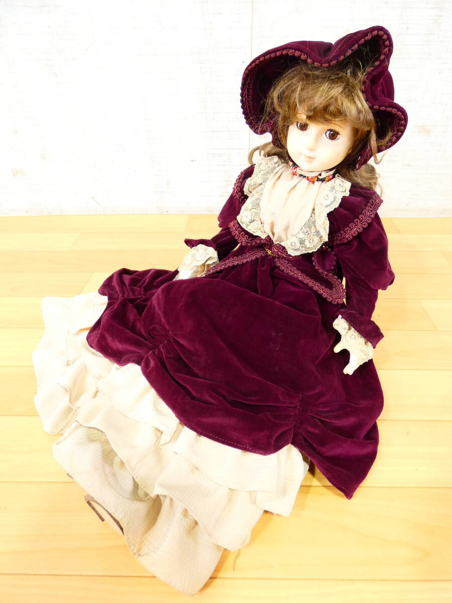 (S)◎ジャンク　女の子人形/抱き人形　ソフビドール　スリープアイドール　全長約60cm　詳細不明　アンティークドール　＠１００(7)