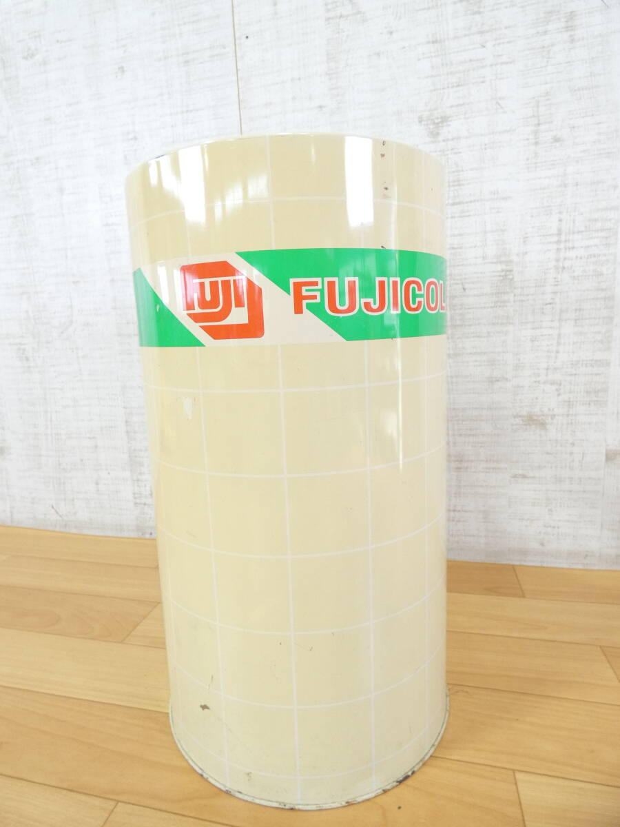 中古品【フジカラー】店舗用傘立て★昭和レトロ/ブリキ/ペール缶/金属製/ゴミ箱/状態考慮@100