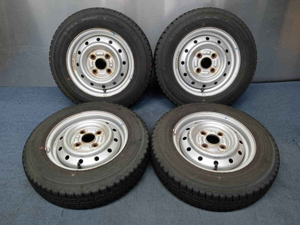 ★8分山★23年製★ ヨコハマiceGUARD iG50PLUS 135/80R12　スチールホイール 12×4J 4H-100 4本セット スタッドレス　A112
