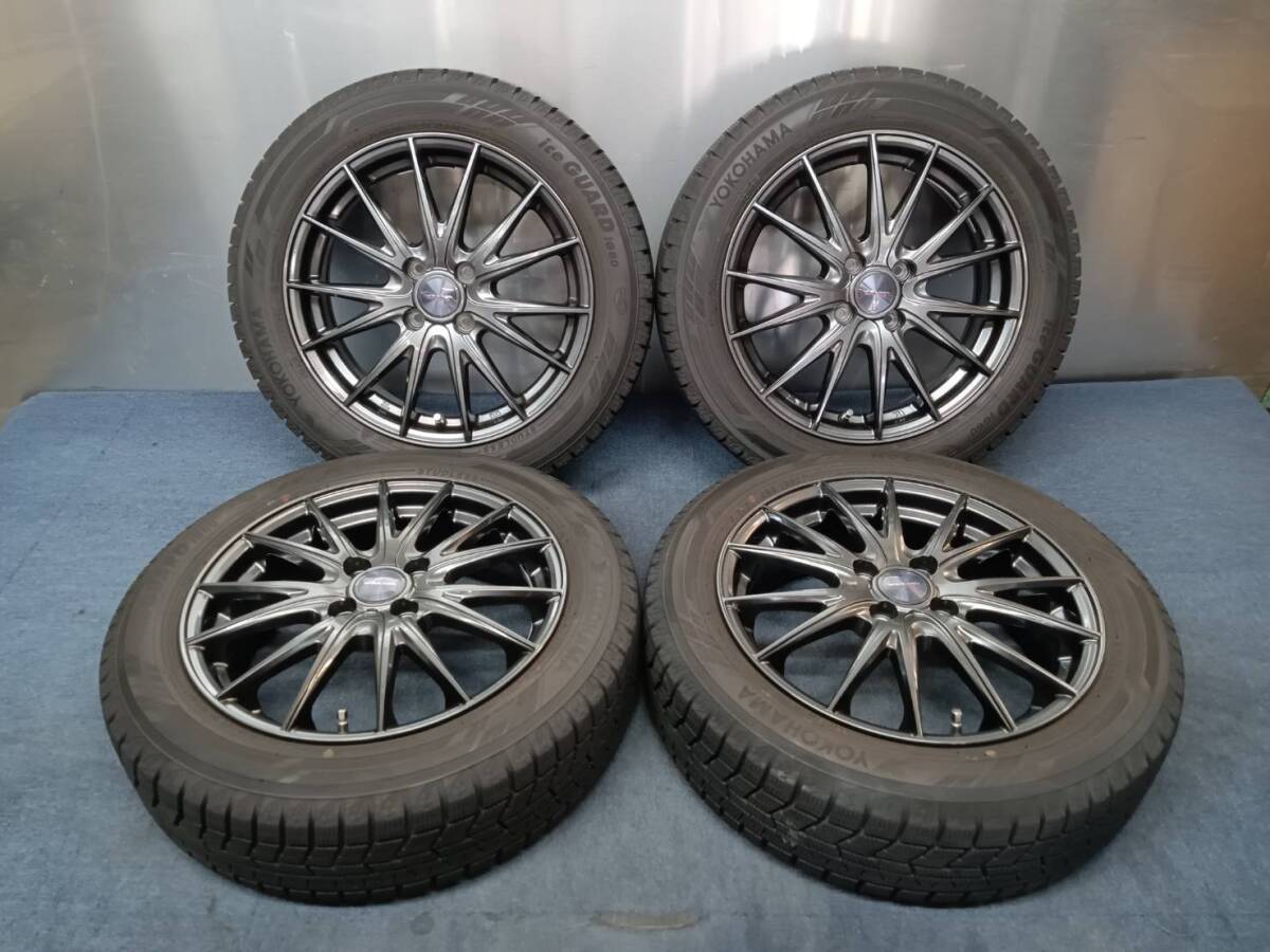 ★9分山★21年製★ ヨコハマ iG60 175/60R16　社外ホイール 16×5.5J +45 4H-100 4本セット スタッドレス イグニス・クロスビー等　A115