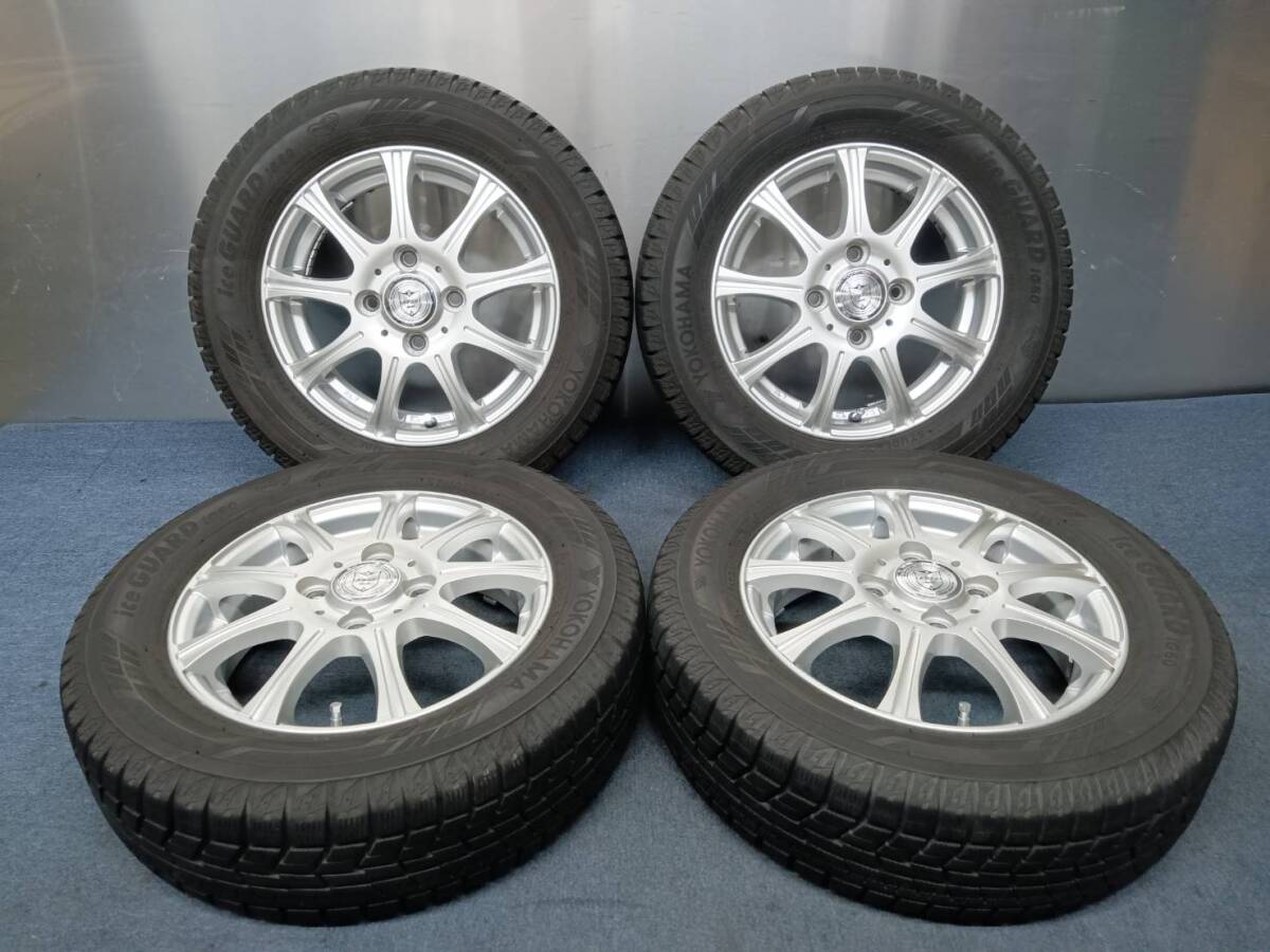 ★8分山★22年製★ ヨコハマiceGUARD iG60 165/65R13　社外ホイール 13×4J +45 4H-100 4本セット スタッドレス　A169