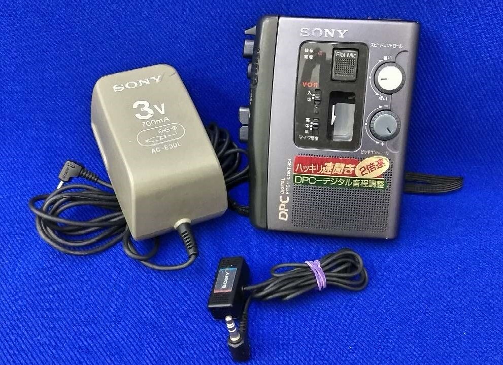 SONY ソニー カセットコーダー TCM-AP1 ACアダプター AC-E30L 外部ステレオマイク 3点セット レトロオーディオ ※動作不可 ジャンク品 60