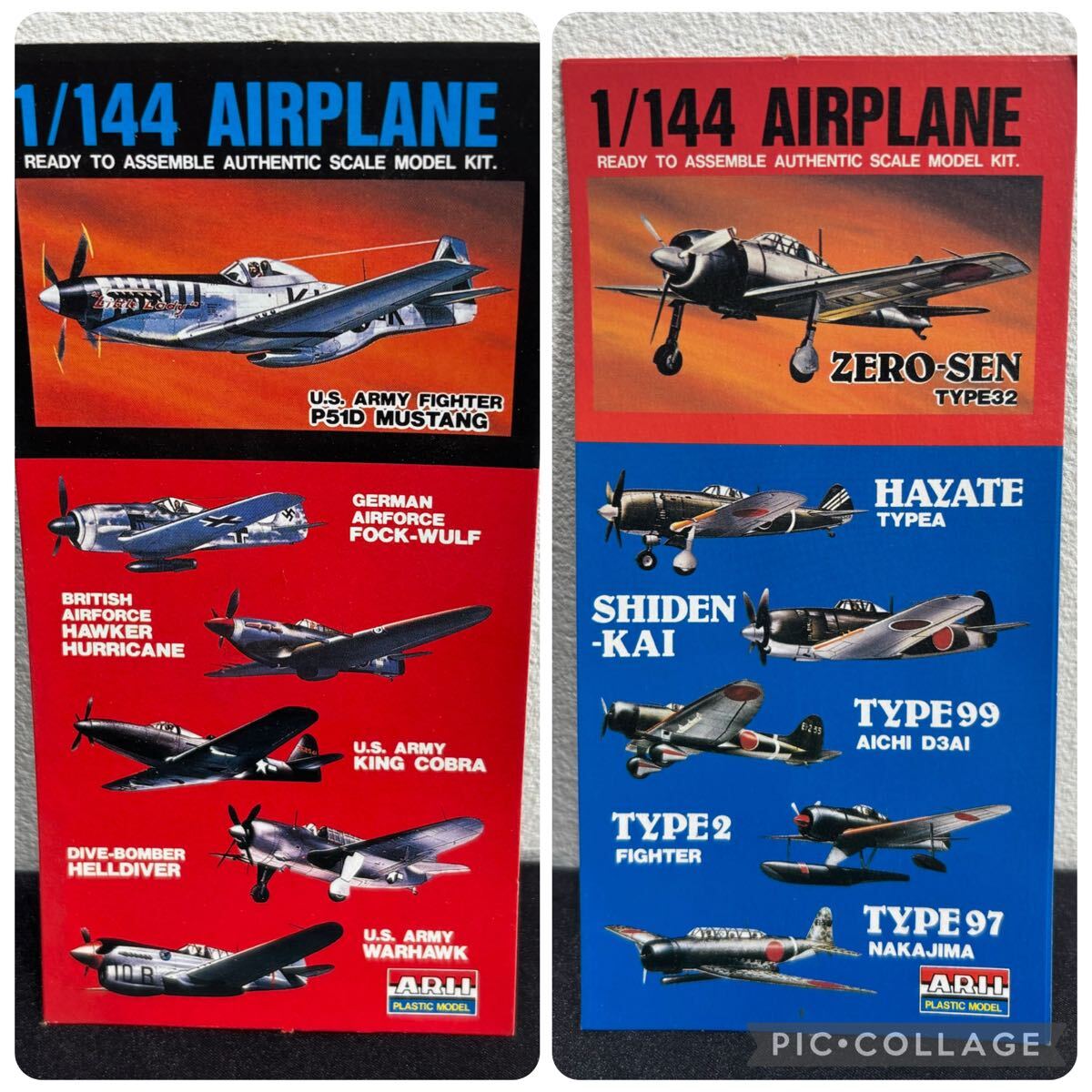 ミニ　お80 8.1].21 当時物 アリイ 1/144 大戦機 2枚セット 未組立 絶版プラモ 零戦のカード