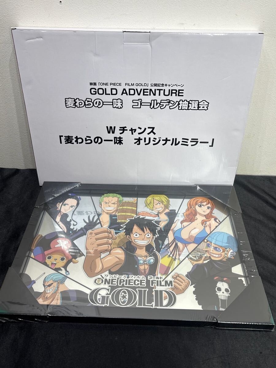 100 7.29 No.9 ONE PIECE FILM GOLD」公開記念キャンペーン　ゴールデン抽選会Wチャンス「麦わらの一味オリジナルミラー　未使用