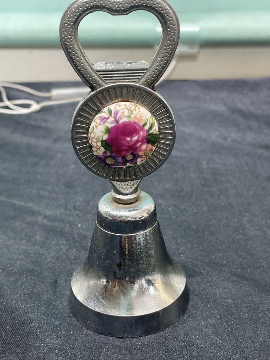 プラ　8.18.19 お76 レトロ ベル付き栓抜き ワシの紋章 薔薇 ハンドベル ボトルオープナー 呼び鈴 ヴィンテージ 当時物　鈴欠品